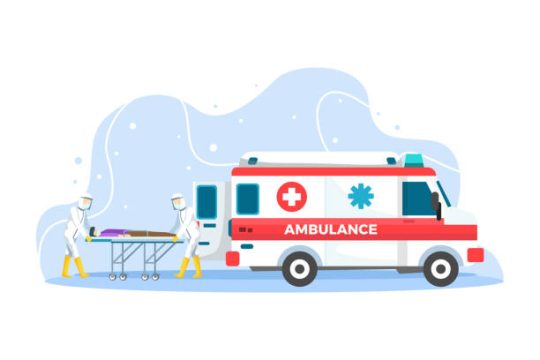 Doctor who save patients from Coronavirus outbreak fighting covid-19. Vector illustration in a flat style