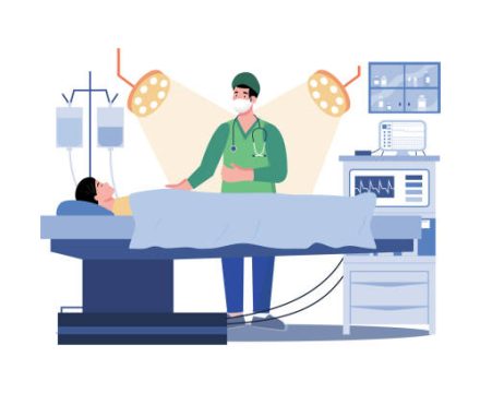 Medical professional multitasking for successful surgery.